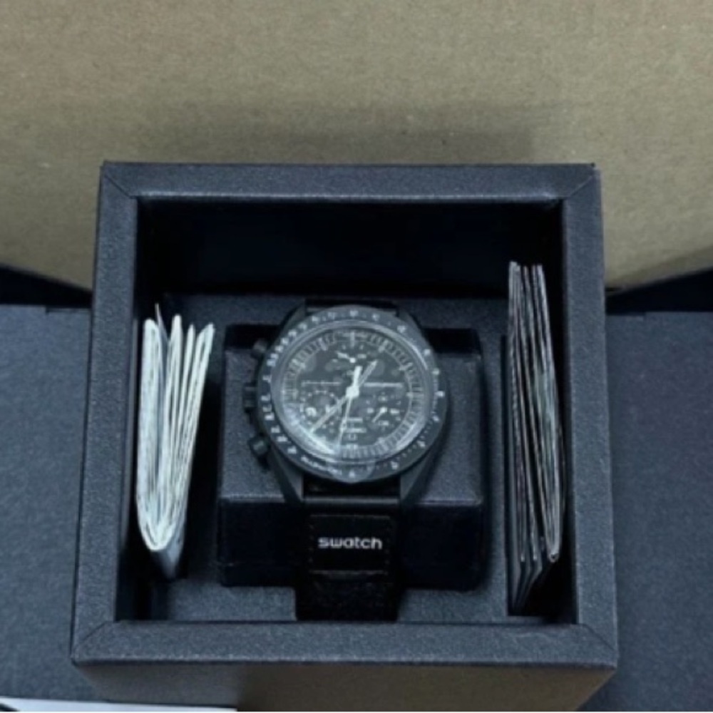 Omega x Swatch x Snoopy Moonswatch Mission to the Moonphase Black